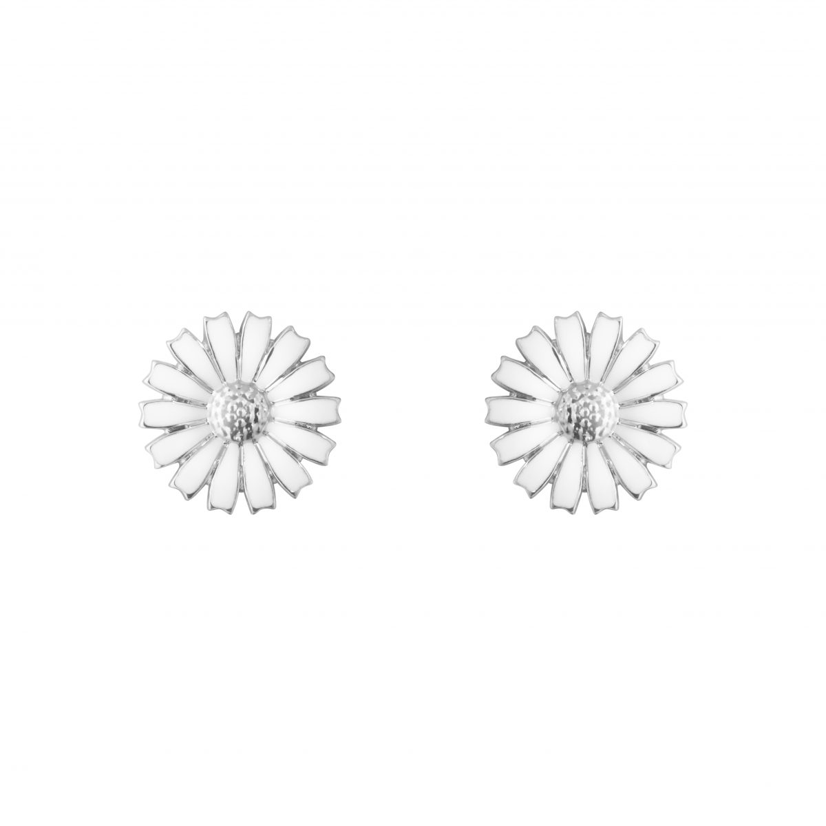 Daisy Stud White Enamel